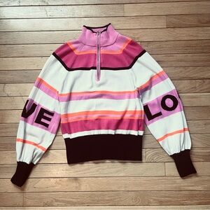 WISPR by Brodie Cotton Silk LOVE Zip Sweater Size XS-S